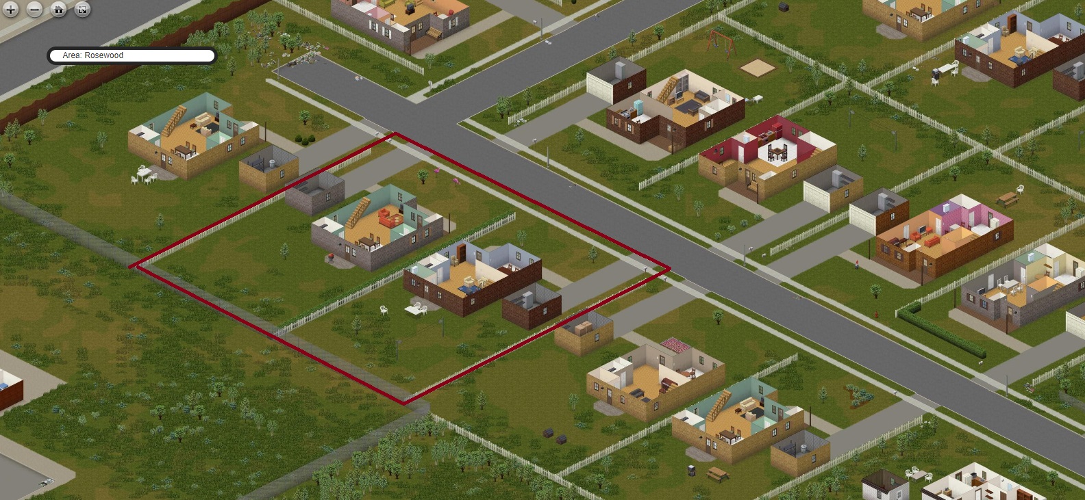 Si possible tous le carre rouge en propriété, ce sont deux maison avec leurs garage